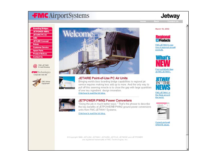 Corporate Website — website for FMC Jetways, image 1 of 2