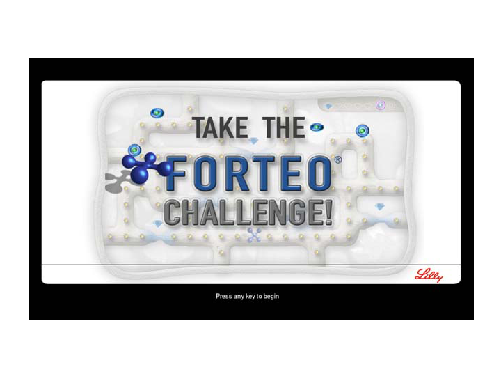 Forteo Challenge — tradeshow video game for Lilly, image 1 of 4