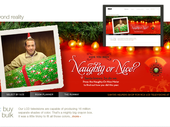 Naughty or Nice Website Promo — website promotion for RCA, image 1 of 5